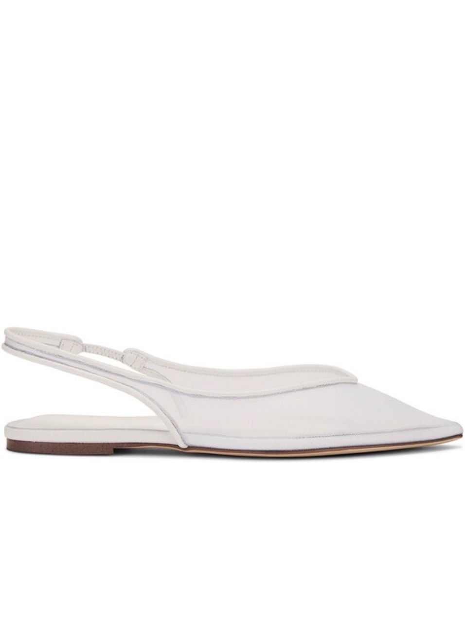 Tony Bianco White Slingback Pointed-Toe Flats